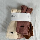 Nike Everyday Plus Cushioned Crew Socks 6 Pair Earth Tones Sx6897-904 Mens 8-12
