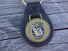 Dr  Oldsmobile W-machine 442 Nos Leather Key Fob Antique Gold Medallion Quality