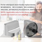 5pc Oven Range Control Knob  w11517334  For Whirlpool Weg745h0fe0 Weg515s0fb0