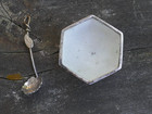 Vintage Vanburen Sterling Silver   Enameled Individual Salt W  Spoon