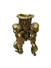 Vtg Ornate Filigree Cherub Gold Tone Vanity Lipstick Holder  Hollywood Regency