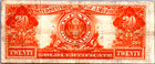 1922  20 Gold Certificate Vf Fr  1187