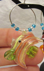 Vtg Set Of 5 Pier 1 Imports Wine Glass Charms Marine Animals Multi Color