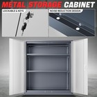 36  Gray white Lockable Metal Storage Tool Utility Cabinet W  Adjustable Shelves