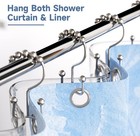 Shower Curtain Hooks Rings Rust Resistant Metal Double For Bathroom Shower Set O