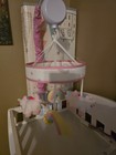 Pink And White Unicorn And Rainbow Baby Mobile With Lullabies
