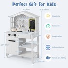Farmhouse Wooden Play Kitchen toddler Kitchen Playset For Kids W sounds Chalk   