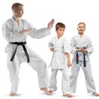 Lightweight Karate Gi Uniform Kids   Adults White Martial Arts Suit With Belt