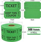 Raffle Tickets Double Roll 500 Count 50 50 Green Numbered Fundraiser Event Draw