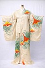 Women   s Pure Silk Furisode Long Sleeve Kimono Vintage Geisha Japan Kokuho