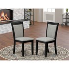 East West Furniture Monza 36 8  Wood Dining Chairs In Black gray  set Of 2 
