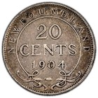 Newfoundland 1904-h 20 Cents Silver Coin - Vf