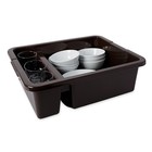 Rubbermaid Commercial Products Standard Divided Bus utility Box 7-gallon Brown P