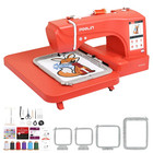 New Poolin Eoc06-re Red Computerized Embroidery Machine Large Touch Screen Eoc06