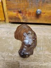 Vintage Ironwood Hippo Figurine Sculpture Laying