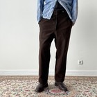 Mens Antique 1920s German Workwear Brown Faded Buckle Back Suspender Heavy Pants