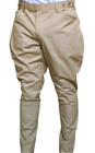 Mens Khaki Jodhpurs Equestrian Sports Trousers Hunting Baggy Breeches Polo Pants
