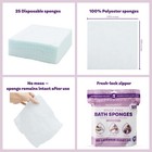 Scrubzz Disposable Rinse Free Bathing Sponges - Lavender  25 Count