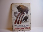 Winchester Hunting Sign Buffalo Wolf Eagle Lever Action Rifle Cabin Decor 12x8