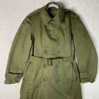 Vtg Military Trench Coat  Og 107 Mans Small Regular Wind Resistant Sateen