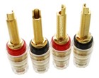 4x Long Thread 4mm Banana Speaker Terminal Binding Post Hard Copper  Black red