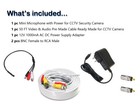 High Sensitive Microphone Security Camera Rca Audio Mic Dc Power Cable Cctv 50ft