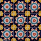 C277- Mexican Handmade Talavera Clay Tile Folk Art 4x4   Handpainted