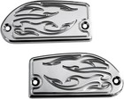 Baron Custom Accessories Master Cylinder Covers - Flame - Chrome Ba-7629-03