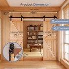 8ft Double Sliding Barn Door Track Hardware Kit Handle J Pulley Smooth Quiet