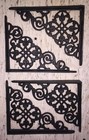 Set Of 4 Victorian Floral Pattern Brackets Antique Styled Cast Iron Braces Black