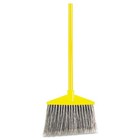 Rubbermaid Angled Large Broom  Poly Bristles  46 7 8  Metal Handle  Yellow gray