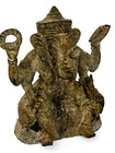 19th C Ganesha 4 Arms Hindu Deity Bronze Statue 6    Heavy 3 3 Lb Antique 