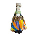 Vintage 1950s Jamaican Handmade Folk Art Rag Doll Patchwork Skirt Straw Hat 10 