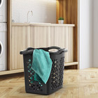2 Bushel Lamper Plastic Laundry Basket With Silver Handles  Black  Adult  