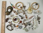 Vintage To Now Jewelry Lot Junk Craft Bits   Pieces Necklace Single Earrings