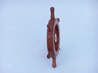 Hampton Nautical Deluxe Wood Brass Decorative Ship Wheel 6 Inch