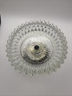 Vintage Crystal Trinket Candy Compote Bowl With Crystal brass Pedestal Vtg Dec
