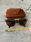 Antique Children   s Horned Rim Jfk Glasses - Size 620-42 - With Orig Leather Case