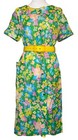 Vtg 1960s Muumuu Flower Power Hawaiian House Dress Hippie Mod Rockabilly W  Belt