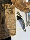 5 Vintage Antique Chrome Plate Steel Art Deco Hoosier Cabinet Cupboard Door Pull
