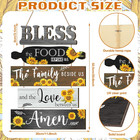 5 Pieces Kitchen Wall Decor Bless The Food Before Us Sign Farmhouse Rustic Dinin