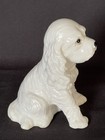 Ceramic Dog Figurine Sitting Cocker Spaniel White