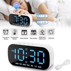 Electric Digital Alarm Clock Led Large Display Battery Backup Snooze Dual Alarm