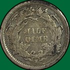 1867-s Seated Liberty Half Dime Fine F Coin  46423