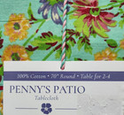 Nwt April Cornell 70  Round Penny s Patio Turquoise Floral Tablecloth