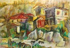 Expressionist Oil Painting Landscape Cityscape Signed