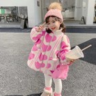 2-8 Years Plush Girls Jacket Keep Warm Outerwear Little Princess Kids Clothes
