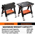 Pony Portable 2-in-1 Folding Work Table Workbench Sawhorse 1000lbs Load Capacity