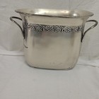 Pottery Barn Silver Wine Bottle Champagne Chiller Holder Ice Bucket - Vintage