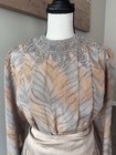 Vintage 80s Donna Morgan Nsp Petites Dress Lace Collar Satin Sash Belt Size 1 2